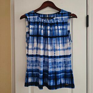 Like NEW. Calvin Klein Women's Blue Tie-Dye Pattern Blouse / Shirt / Top